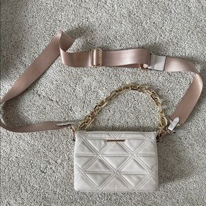 Aldo Cream Geometric Crossbody Bag